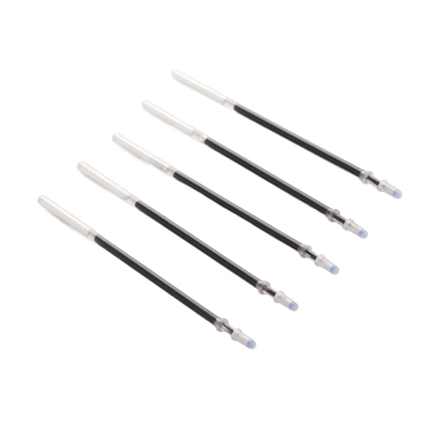 Gelpen-efterfyldninger 0,5 mm Linjebredde Udjævning Skrivning Slidstærk Gel Ink Pen Efterfyldninger Udskiftning af Kontormateriale Sort 5 Nåle Efterfyldninger