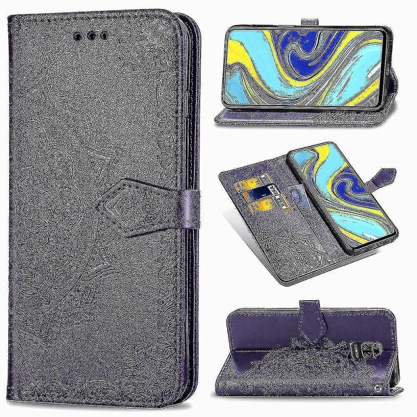 Xiaomi Redmi Note 9s/9 Pro/pro Max etui Læder tegnebogscover Præg Mandala Magnetic Flip Protection Stødsikker - Violet