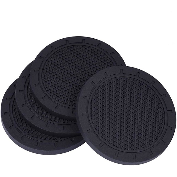 4st Bilunderlägg PVC Bilmugghållare Insatsunderlägg Anti-slip fordonskoppmattor
