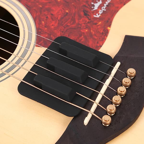 Guitar Mute Pad Lydhulsdækning Sort Silikon Musikinstrument Tilbehør (Sort)