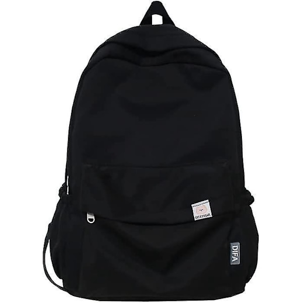 Kawaii Black Backpack for Teen Girls - Aesthetic School Supplies