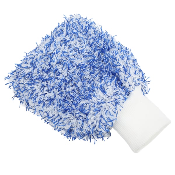 Bilvask Handske Ridsefast Mikrofiber Dobbeltsidet Rengøringsklud Blød Universal Blå