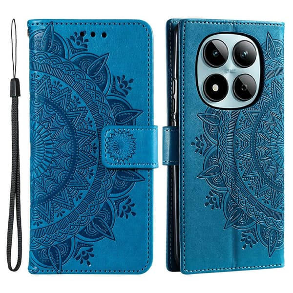 Mandala Flip Cover til Xiaomi Redmi Note 15 Pro 5G - Blå Blue blue