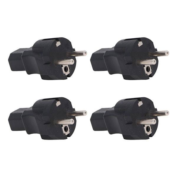 4st EU 2 kortplats Plugg till IEC320 C13 Strömadapter Professionell EU till C13 Strömkontakt Adapter för bärbar skrivare EU Plug 100‑250V