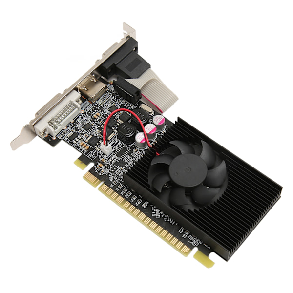 Diskret grafikkort 64bit 1GB PCI Express 2.0 X 16 DVI VGA HD Multimedia Interface Output Snabbkylning för stationär dator