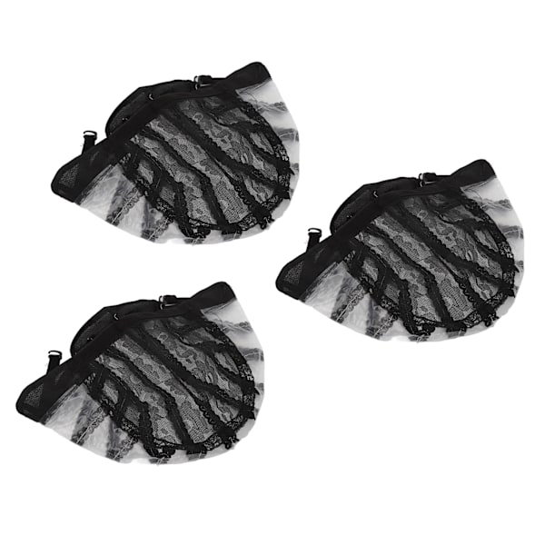 3 st Elastisk peruk Mesh-mössa Svart Nylon Andas Stretchable Fake Hårskydd för Cosplay Makeup