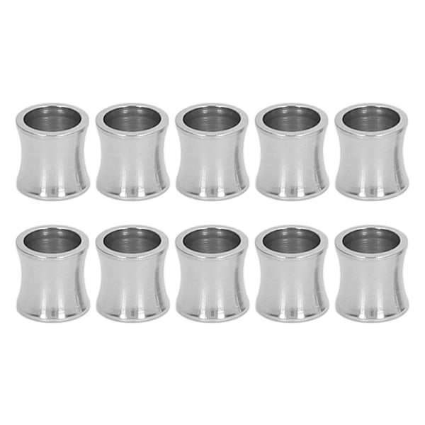 10 st Metall Spacer Pärlor 8mm Längd Rostfritt Stål Glänsande Silver Spacer Pärlor för DIY Smyckeshantverk