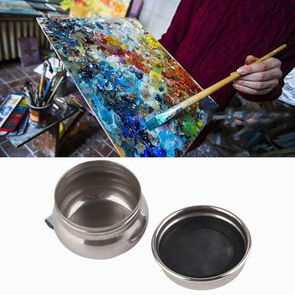 Rustfrit stål oliemalingskop Dobbelt/Enkelt Dipper Palette Container Kop (F-332)