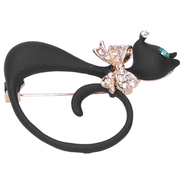 Broschnål Diamant Katt Djurmönster Kavajnål AllMatch Party Corsage Tillbehör 2135 (Svart)