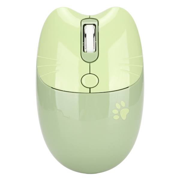 Langaton hiiri Sööt Cartoon Cat Paw 2.4G Dual Mode tietokone tabletti Kolme tasoa DPI Mini hiljainen langaton hiiri Vihreä