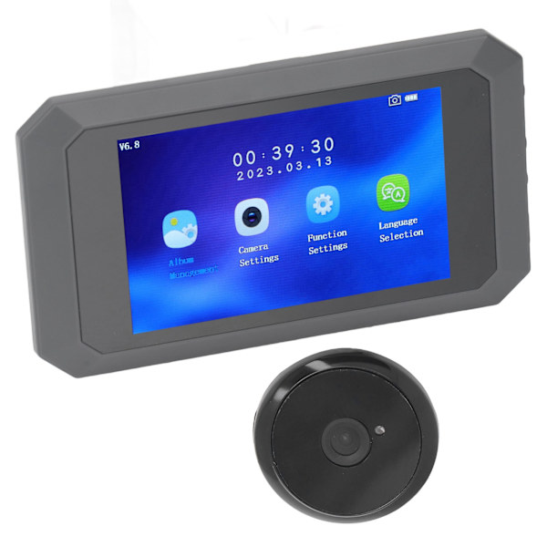 Video Door Viewer 1080P 2MP 135 graders visning IR Night Vision titthålskamera med 3,97 tums skärm