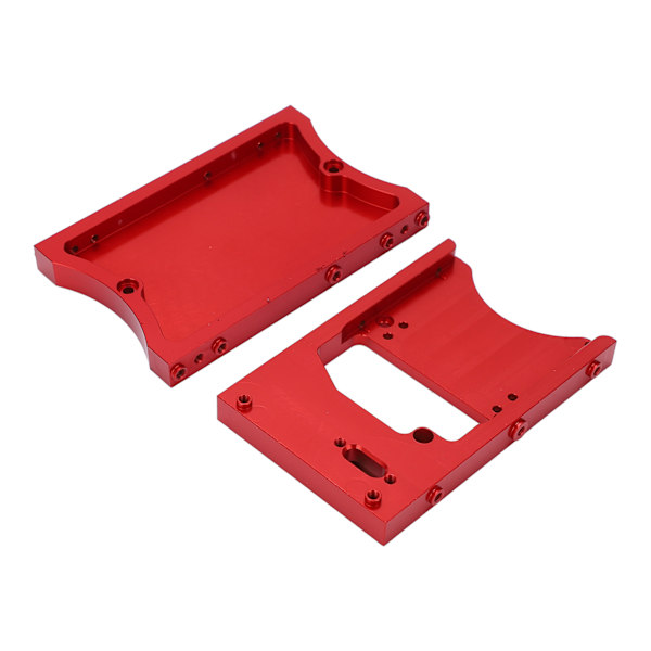 Styreboks i aluminiumslegering + Baklyssett RC Bil Oppgraderingsdeler for MN Modell D90 D91 RC Bil (Rød)