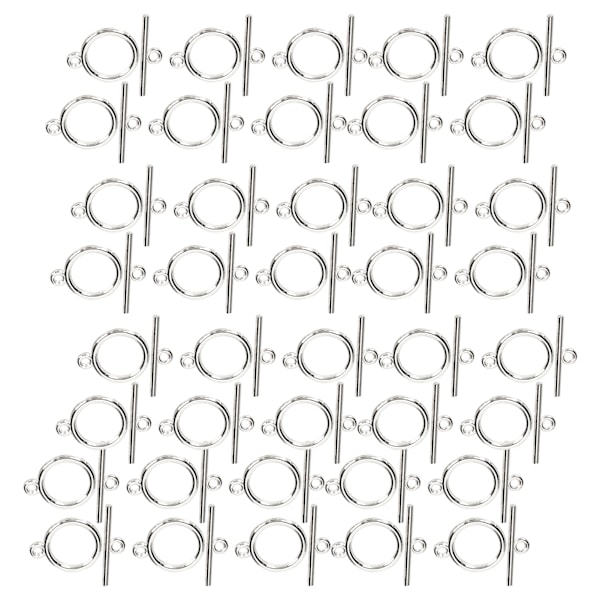 40 set Alloy OT-spänne Gör-det-själv-prydnader Armband Halsband Tillbehör SmyckenstillbehörSilver