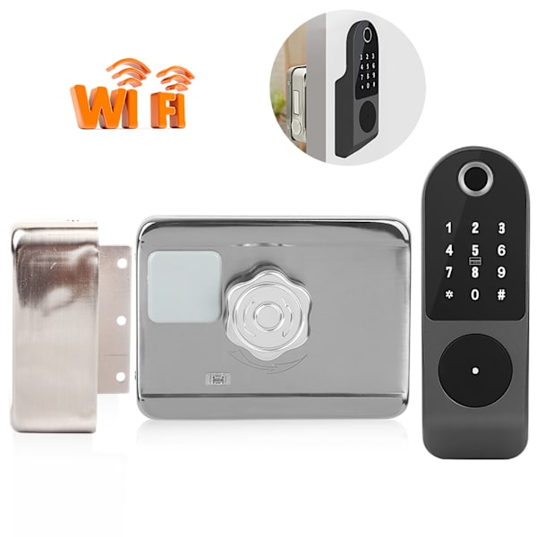 WIFI Dørlås Fingeravtrykk Passord IC-kort Nøkkelkabel Gratis Digital Gate Access Control for TUYA