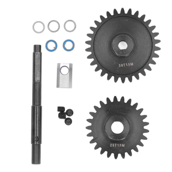 2 stk. Spur Gear 1.5M Hærdet Stål Gear og Drivaksel Sæt Gear Udskiftning til Traxxas 1/5 RC Bil 25T+30T