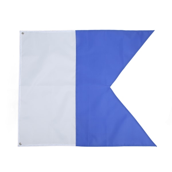 Blå Hvide Dykkerflag Ljuse Farver Letvægts 70x60cm Polyester Diver Down Flag for Snorkling Undervandsaktiviteter