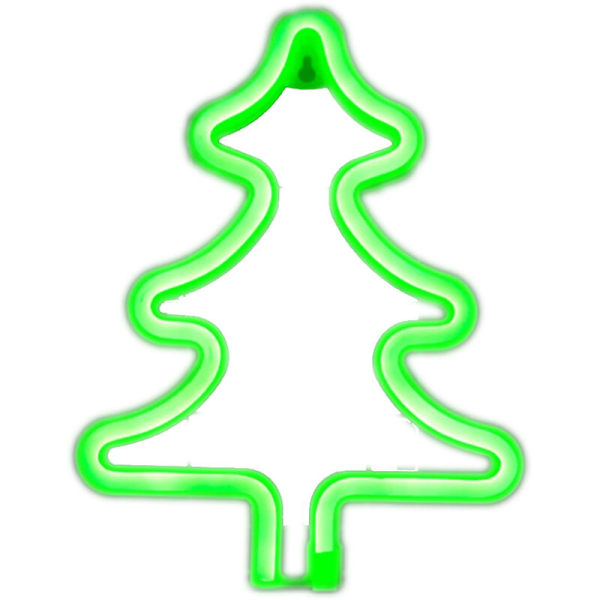 LED-neonlys hengende juletrelampe batteriboks + USB dobbeltbruk juletre stil-grønn
