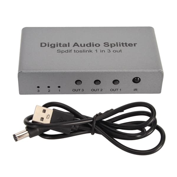 【NX】1x3 SPDIF Optisk Splitter Stöder LPCM2.0 DTS för Dolby AC3 Digital Optisk Ljudsplitter för Hemmabio DVD CD-spelare