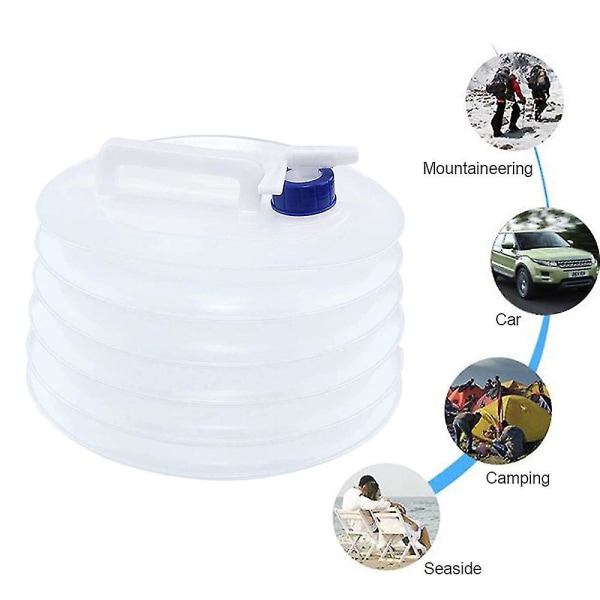 2 st hopfällbar vattenbehållare, premium bärbar vattenförvaring 10L
