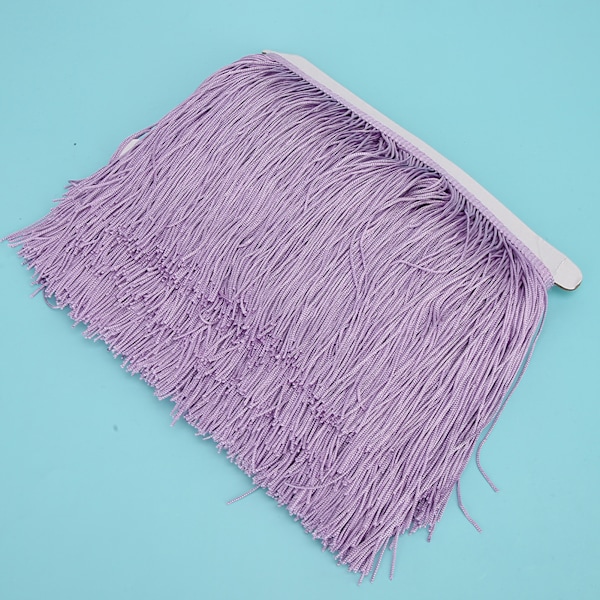 10yd 14cm Lange Frynser Latin Kjole Tassels Polyester Spids Kant Bånd Sy Scene DIY Gardin Tøj Tilbehør Violet