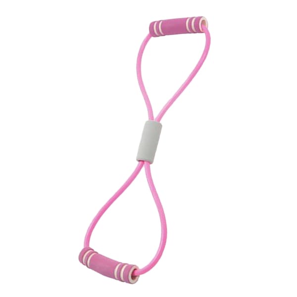 【NX】Figur 8 Trækker TPE Skum Høj Elastisk Justerbar Modstand Strækstropper Brysttrækker til Styrketræning Pink