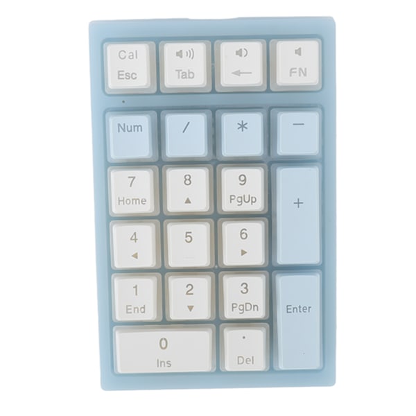 21 Tangenters Numerisk Knappsats RGB Bakgrundsbelyst Ergonomisk Liten Mekanisk Numpad Numeriskt Tangentbord för Laptop Dator Blå och Vit
