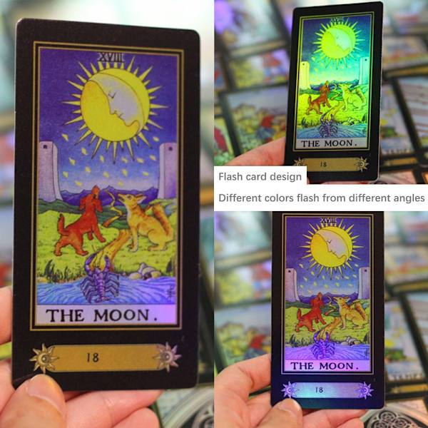Tarotkortssæt Bærbare tarotkortdæk med guidebog 78 klassiske spådomstarotkort spådomsspil Farverige kort til begyndere Ekspert-læsere