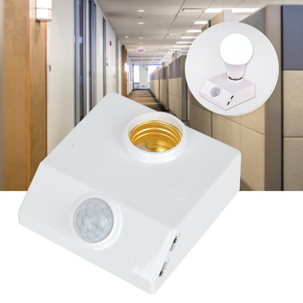 Infrarød Sensor Bevegelsessensor Justerbar E27 Lyskontakt for LED-pærer og Apparater