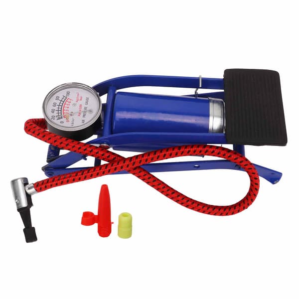 Step On Air Pump Golvfotpump Encylinder med tryckmätare Kompatibel med däck Kulor Gummibåtar Luftbäddar Blå