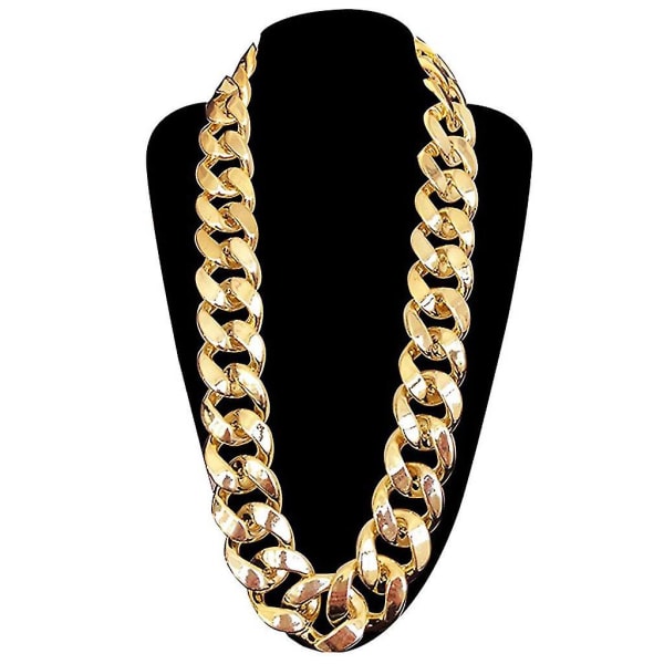 Män S Chunky Necklace, Rapper Fake Gold Chain 90-tal Hip Hop Fake Gold Halsband Kostymtillbehör (27,5 tum 1,37 tum)