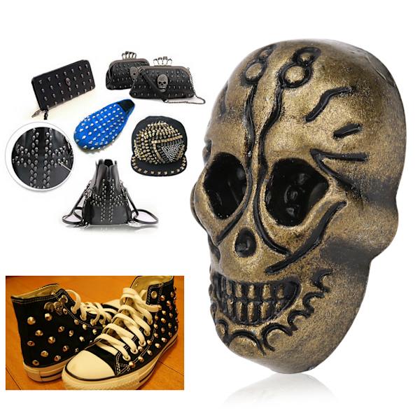20 kpl DIY 15,66 x 25,24 mm Punk-tyyliset Pääkallo-koristeet / Kenkien Tarvikkeet 88 Aaveen Pää Pronssi