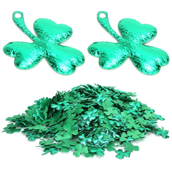 1000 stk. dekorative lykkekløver, grønne, til St. Patricks Day-fest