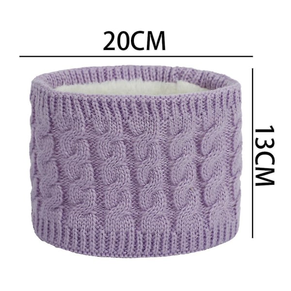 Lapset Tytöt/pojat Talvineulottu huivi fleece kaulanlämmitin purple