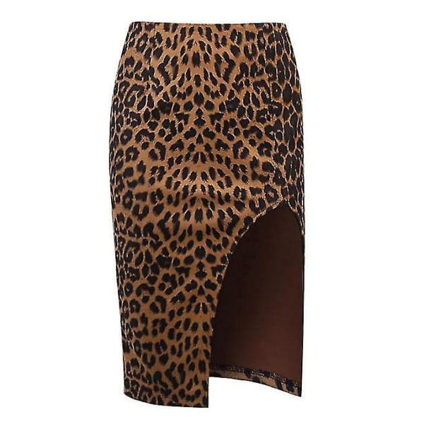 Kvinders leopard nederdel slå om nederdele M