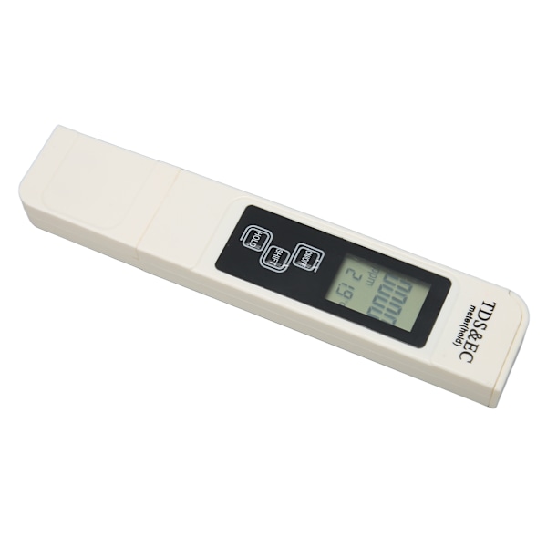 Vattentestare 3 Knappar 3 i 1 Vit Horisontell Display Bakgrundsbelysning Funktion Portabel EC Termometer för Vattenbruk