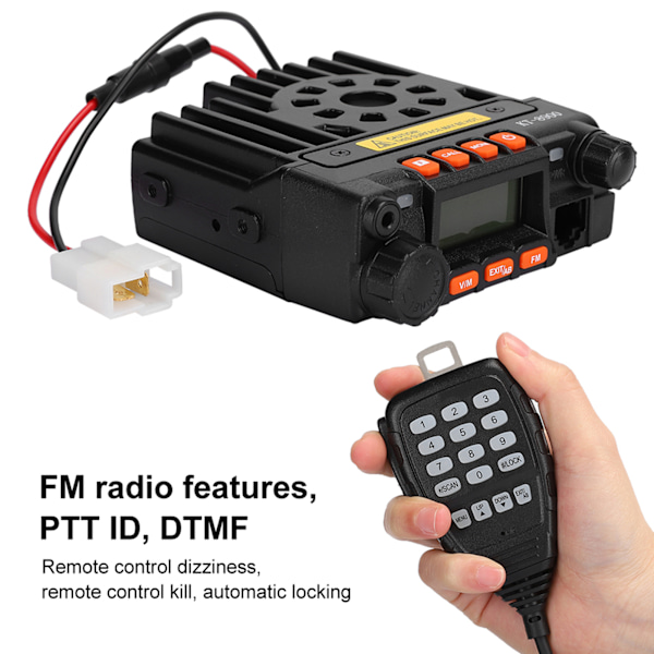 KT-8900 Aluminiumlegering Automatisk låsning Fyra vågband Bilradio Mini Broadcasting Station Walkie Talkie