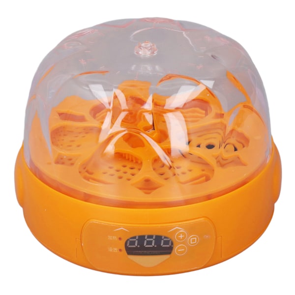 15W Ägginkubator 6 Ägg Digital Mini Helautomatisk Inkubator med Automatisk äggvändare för kläckning av kyckling Anka Vaktel 100‑240V Gul EU-kontakt