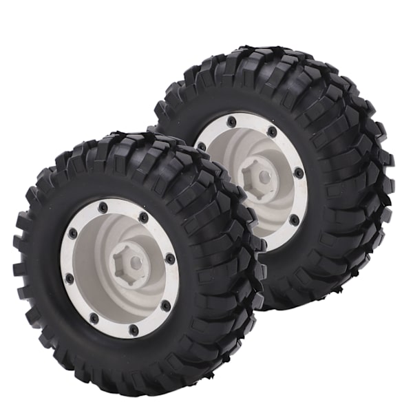 2 kpl 1,9 tuuman metallivanteet navat ja 96 mm kumirenkaat setti Tamiya CC01 D90 RC-autolle Hopea