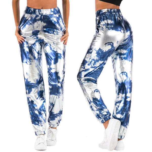 Kvinder Højtaljet Sport Casual Joggerbukser Joggingbukser Hip Hop Streetwear-bukser med elastiske manchetter, Model: BM Farve