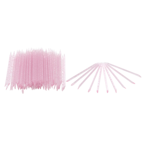 100 st engångs nagelbandstryckare Dubbla ände nagelband Manikyr Pedikyrpinnar Rosa