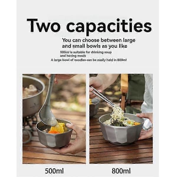 800 ml dobbeltvægget isoleret campingskål ultralet til udendørs vandreture picnic ris suppe 800Ml