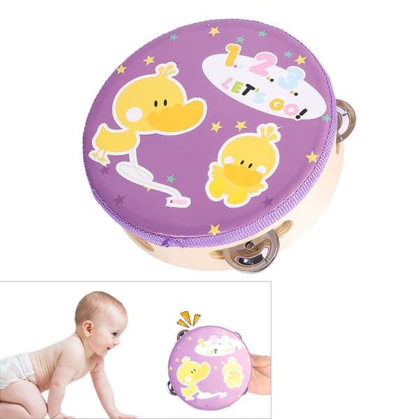 15 cm puinen käsitamburiini käsirummut kello musiikillinen lyömäsoitin lelu lahja (2#)