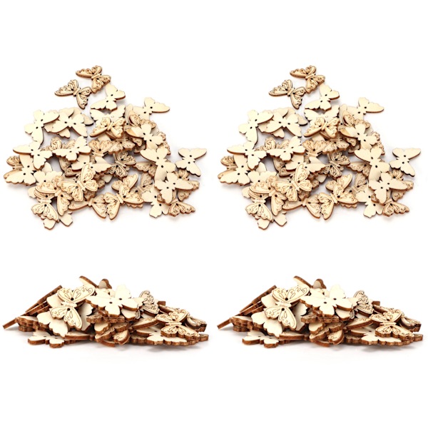 200 stk Butterfly Treknapper Gravering Fargerike Slitesterke Søte DIY-tilbehør for Syarbeid