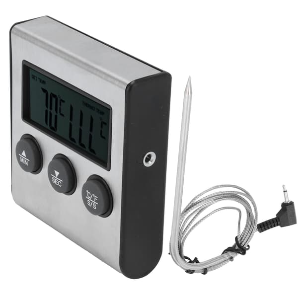 【NX】Digital kötttermometer Mattemperaturmätare med fällbar sond timerlarm Kompatibel med kök