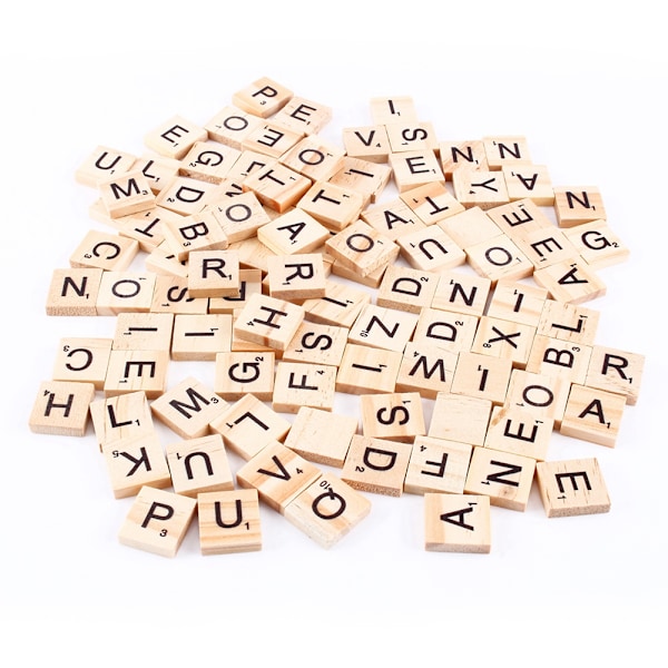 100 kpl Puu Puzzle Laatat Aakkoset Aakkoskirjaimet Puupalat Numerot Ripustus Kirjoitus