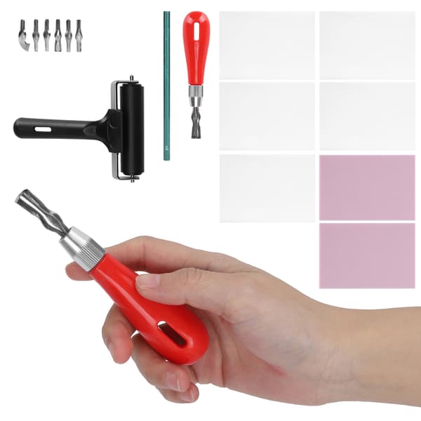 Gummi Carving Kit Stämpel Block Making Set Printmaking Printing Art Craft with Cutter Tools