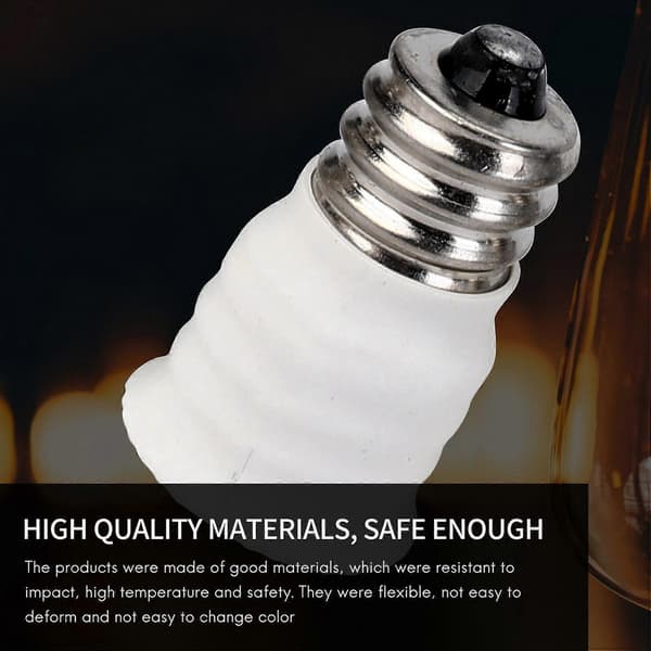 6-pakning E12 til E14 hvit lampekonverterer LED-lampeholder lampeadapter sokkelveksler White