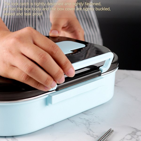 Bento Lunch Box Lækagesikker 4-delt Bento Box med Bestik Beholder Telefonholder Låg Opvaskemaskine Sikker BPA Fri til Voksne Børn