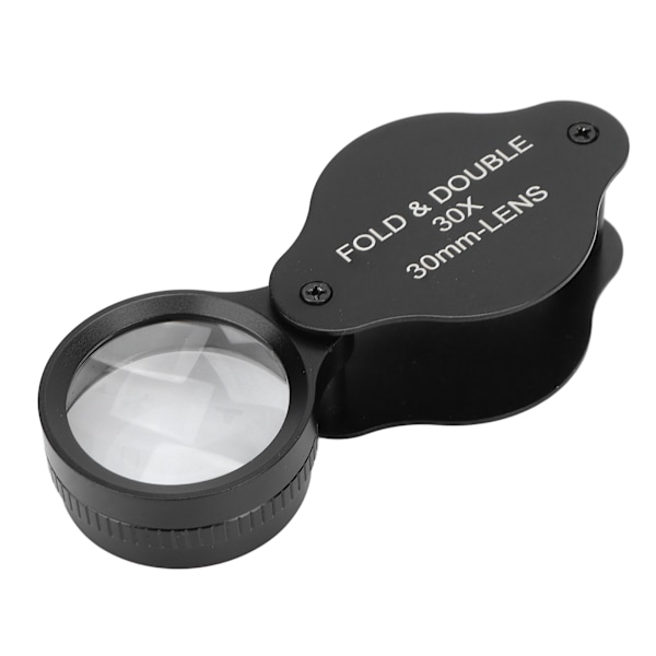 Förstoringsglas 30X Helt optiskt glas Lins Smycken Antikt porslin Identifiering Bärbart hopfällbart förstoringsglas