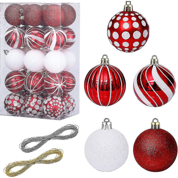 30 st Glittrande julgranskulor Bollar Ornament Set